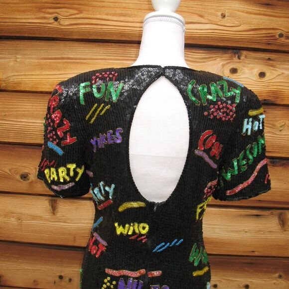 Vintage Cache Gold Label Sequin Dress - Picture 8 of 11